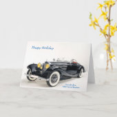 誕生日の挨拶状のためのクラシックな車のイメージ カード (黄色い花)