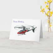 誕生日の挨拶状のためのヘリコプターのイメージ カード (黄色い花)