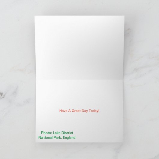 誕生日の挨拶状のための湖地区のイメージ カード (内部)