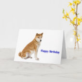 誕生日の挨拶状のための犬のイメージ カード (黄色い花)