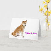 誕生日の挨拶状のための犬のイメージ カード (黄色い花)