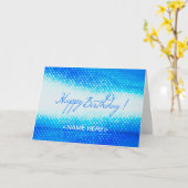 誕生日の挨拶状のための青いデザイン カード (黄色い花)