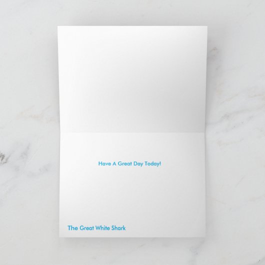 誕生日の挨拶状のための鮫のイメージ カード (内部)