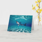 誕生日の挨拶状のための鮫のイメージ カード (黄色い花)