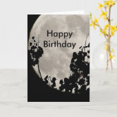 誕生日の挨拶状の秘法の月 カード (黄色い花)