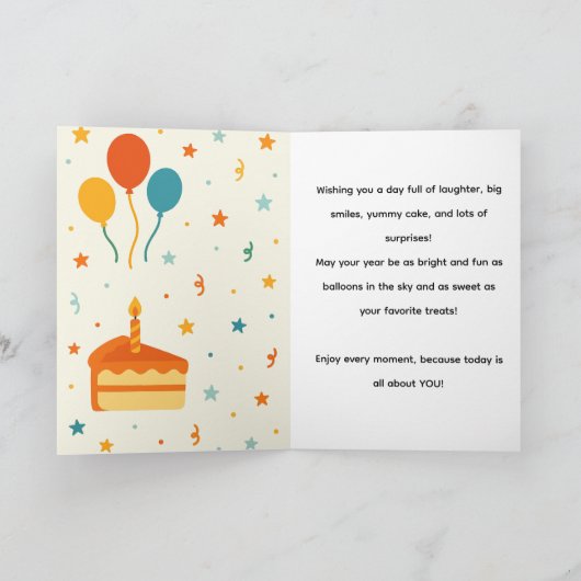 誕生日の挨拶状 カード (内部)