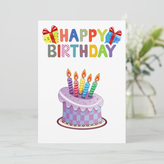 誕生日の挨拶状 サンキューカード (スタンド正面)