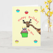 誕生日の挨拶 カード (黄色い花)