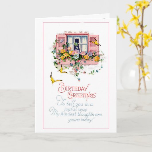 誕生日の挨拶 カード (黄色い花)