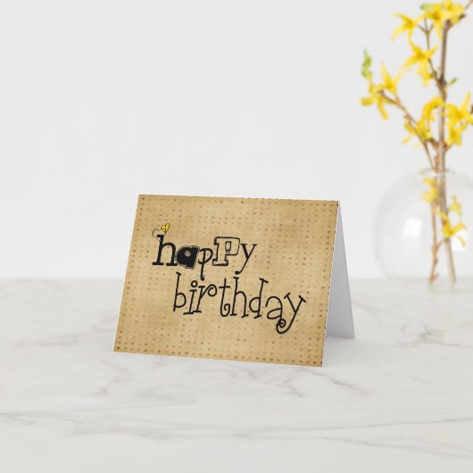 誕生日の挨拶 カード (黄色い花)