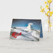 誕生日の挨拶-マッターホルン カード (黄色い花)