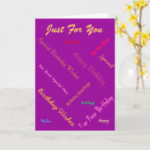 誕生日の挨拶(紫) カード (黄色い花)