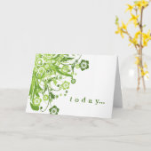 誕生日の日のカード(緑) カード (黄色い花)