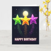 誕生日の星空カード カード (黄色い花)