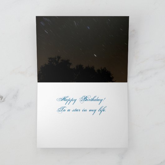 誕生日の星 カード (内部)