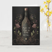 誕生日の時代はワインに似素晴らしている カード (黄色い花)