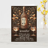 誕生日の時代はワインに似素晴らしている カード (黄色い花)