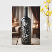 誕生日の時代はワインに似素晴らしている カード (黄色い花)