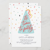 誕生日の時間だパーティー 招待状 (正面/裏面)