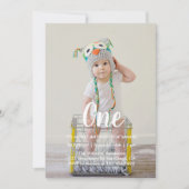 誕生日の最初のカスタム写真 招待状 (正面)