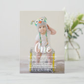 誕生日の最初のカスタム写真 招待状 (スタンド正面)