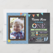 誕生日の最初写真のLollyのプールを囲んでのパーティの招待 招待状 (正面)