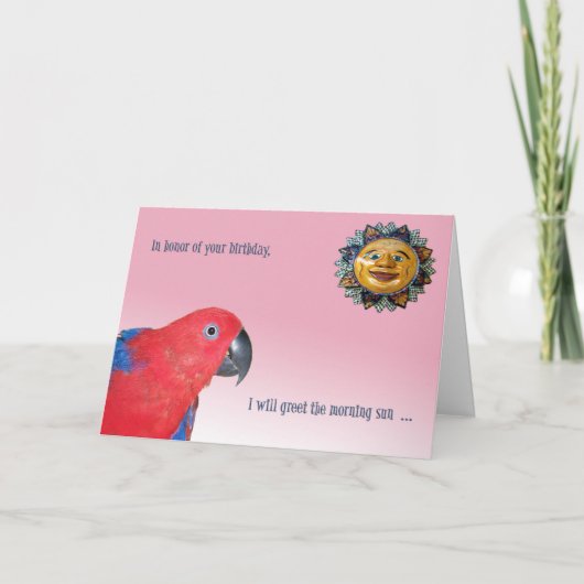 誕生日の朝の挨拶 カード (正面)