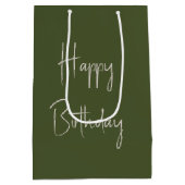 誕生日の木陰のリス女の子 ミディアムペーパーバッグ (裏面)