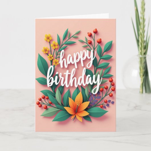 誕生日の植物画カード カード (正面)