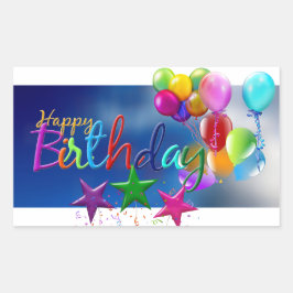 誕生日の楕円形シール 長方形シール