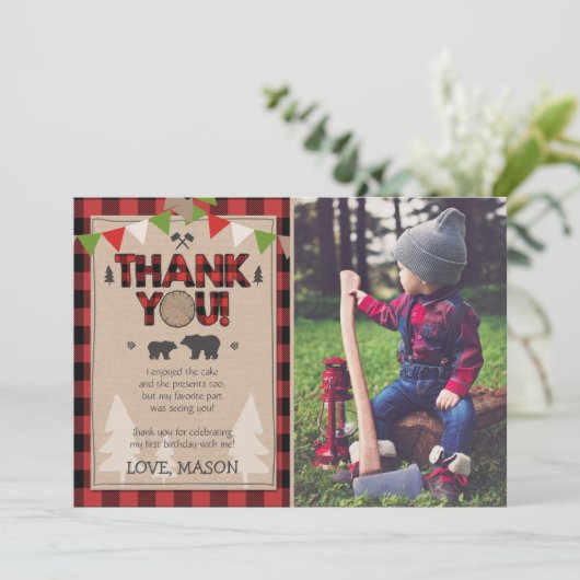 誕生日の樵のサンキューカードの樵 サンキューカード (スタンド正面)