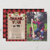 誕生日の樵のサンキューカードの樵 サンキューカード (正面/裏面)