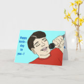 誕生日の歌を歌う カード (黄色い花)