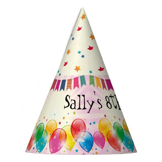 誕生日の気球および星のパーティーの帽子 パーティーハット (左)