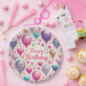 誕生日の気球 ペーパープレート (パーティー)