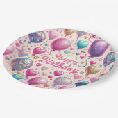 誕生日の気球 ペーパープレート (アングル)