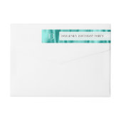 誕生日の水のフェイクなサテンの贅沢の生地を個人化して下さい ラップアラウンドラベル (裏面)