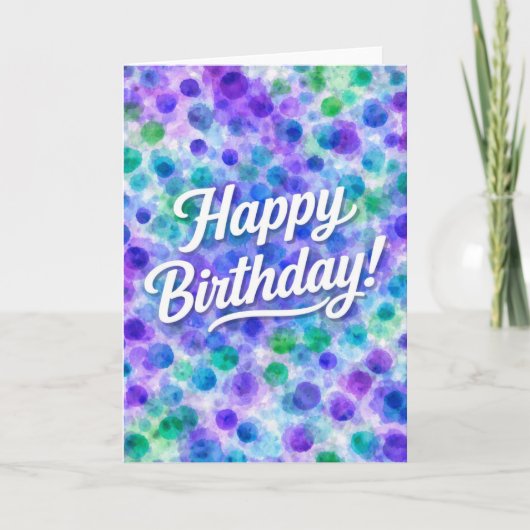 誕生日の水彩画 カード (正面)