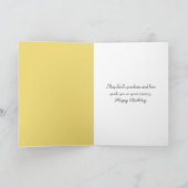 誕生日の水色レインボーオーバーワイルドフラワーメドウ カード (内部)