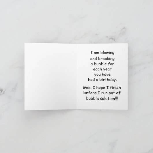 誕生日の泡 カード (内部)