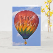 誕生日の熱気の気球 カード (黄色い花)