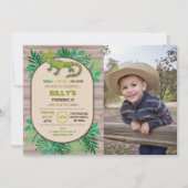 誕生日の爬虫類の子供の誕生日トカゲクロール 招待状 (正面)