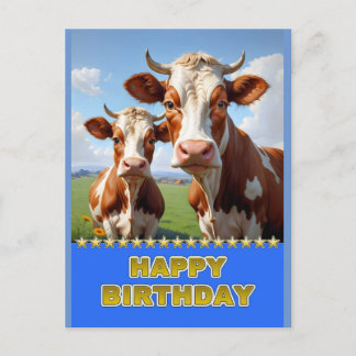 誕生日の牛 ポストカード