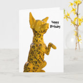 誕生日の犬 カード (黄色い花)