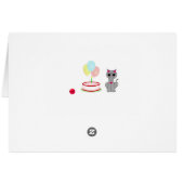 誕生日の猫、ケーキ、風船をパステルカラーカードに (裏面横)