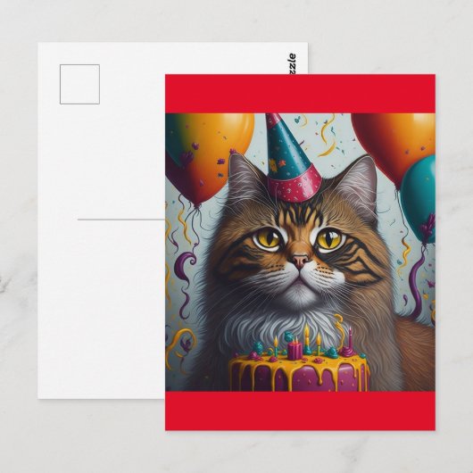 誕生日の猫 ポストカード (正面/裏面)