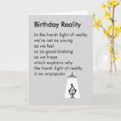 誕生日の現実 – 誕生日おもしろい詩 カード (黄色い花)