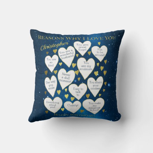 誕生日の理由私があなたを愛する クッション (裏面)