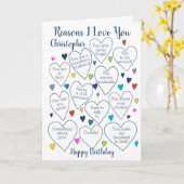 誕生日の理由I Love You パーソナライズされた カード (黄色い花)