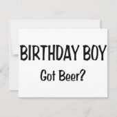 誕生日の男の子によって得られるビール カード (正面)